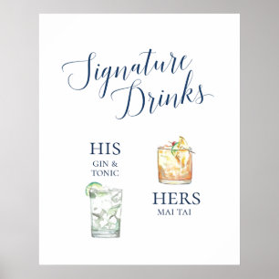 Affiche Mariage de cocktails Signature
