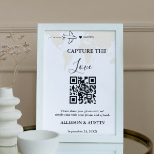 Affiche Mariage de code QR de l'amour de destination