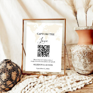 Affiche Mariage de code QR de l'amour de destination