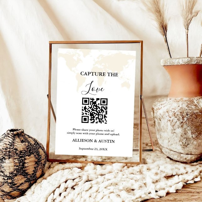 Affiche Mariage de code QR de l'amour de destination (Créateur téléchargé)