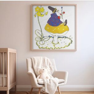 Affiche Mariage de conte de fées fantaisiste vintage dans