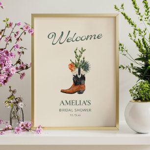 Affiche Mariage de Cowgirl Cactus : Bienvenue Esthétique