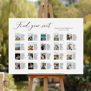 Affiche Mariage de destination voyage photo collage sièges