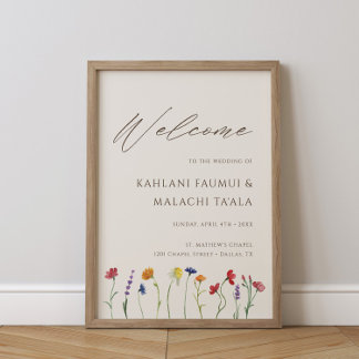 Affiche Mariage de fleurs colorées et vives Fleur sauvage