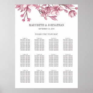 Affiche Mariage de fleurs de cerisier rose