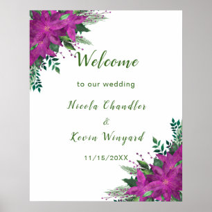 Affiche Mariage de fleurs de pomme pourpre de Noël