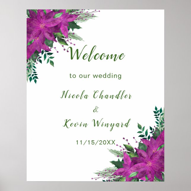 Affiche Mariage de fleurs de pomme pourpre de Noël (Devant)
