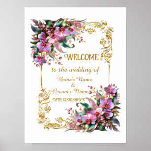 Affiche Mariage de fleurs d'orchidées élégant et dynamique