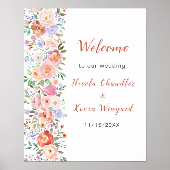 Affiche Mariage de fleurs printanières (Devant)