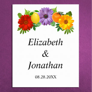 Affiche Mariage de jardin floral de agrumes