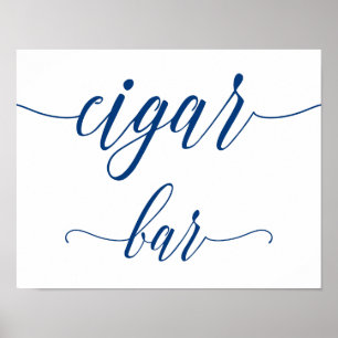Affiche Mariage de la barre de cigares Connexion Navy Blue