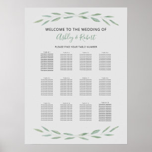 Affiche Mariage de la verdure de l'âge, plan de siège, Bot