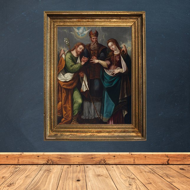 Affiche Mariage de la Vierge Mariage chrétien religieux (The Marriage of the Virgin by Pedro Ramirez - Traditional Catholic Christian Baroque Poster)