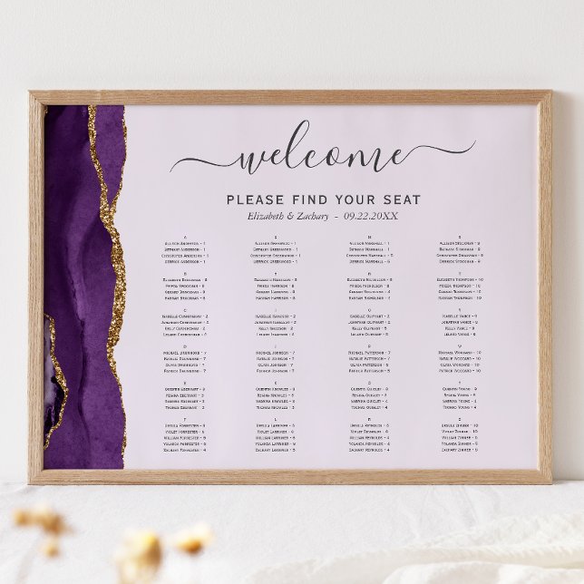 Affiche Mariage de Lavande d'Agate d'Or Violet (Créateur téléchargé)