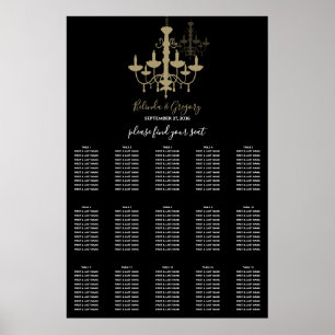 Affiche Mariage de lustre en or noir