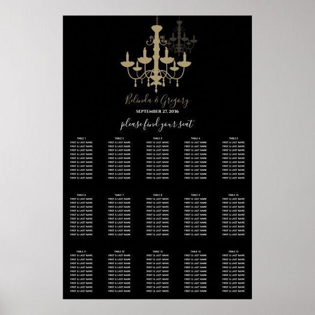 Affiche Mariage de lustre en or noir (Devant)
