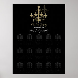 Affiche Mariage de lustre en or noir