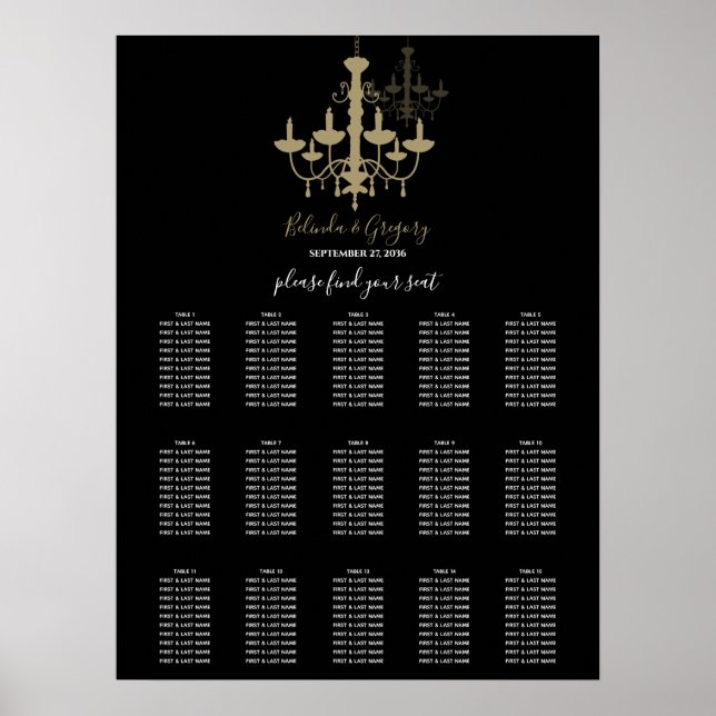 Affiche Mariage de lustre en or noir (Devant)