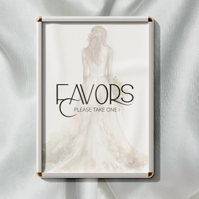 Affiche Mariage de mariée Gown faveurs s'il vous plaît pre (Créateur téléchargé)