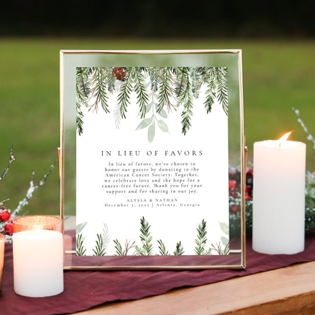 Affiche Mariage De Noël En Lieu Et Place Des Faveurs Table (Créateur téléchargé)