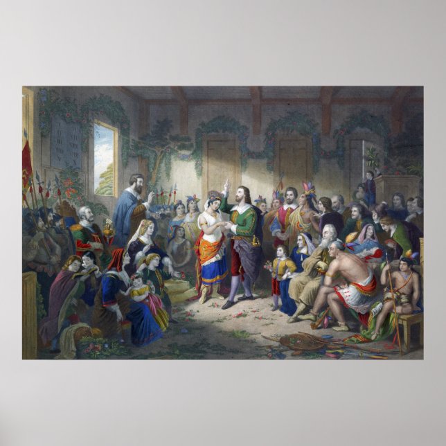 Affiche Mariage De Pocahontas À John Rolfe Henry Brueckner (Devant)
