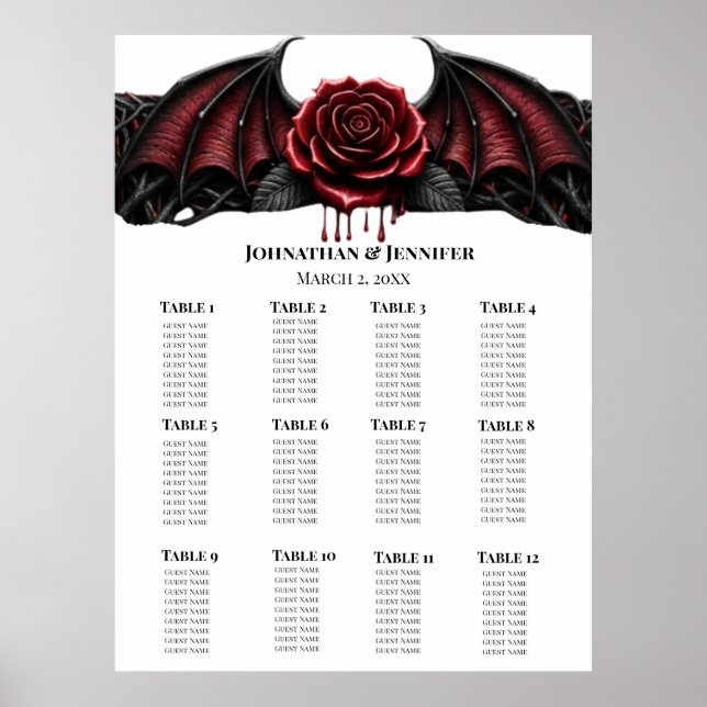 Affiche Mariage de romance sombre gothique vampire de nuit (Devant)