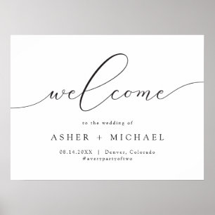 Affiche MARIAGE de script ASHER Elegant Calligraphy