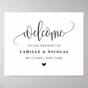 Affiche Mariage de script Black Pretty Calligraphy