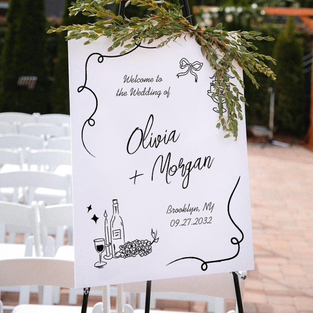 Affiche Mariage de script de gribouillis tendance (Créateur téléchargé)