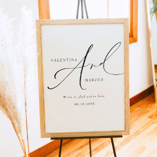 Affiche MARIAGE de script minimaliste élégant VALENTINA