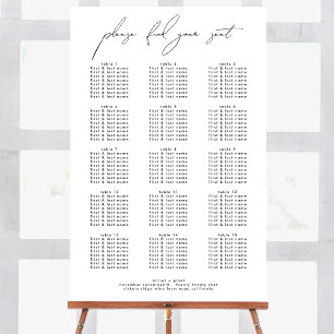 Affiche Mariage de script moderne Bienvenue Table personna