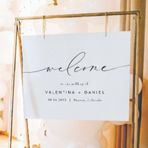 Affiche MARIAGE de script moderne VALENTINA Bienvenue