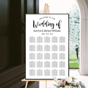 Affiche Mariage de script noir moderne assis