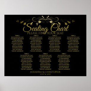 Affiche Mariage de table Gold & Black Elegant 7