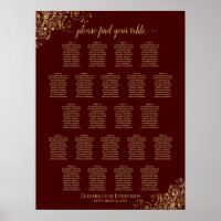 Mariage de table Lacy Gold 22 Carte de siège Brown