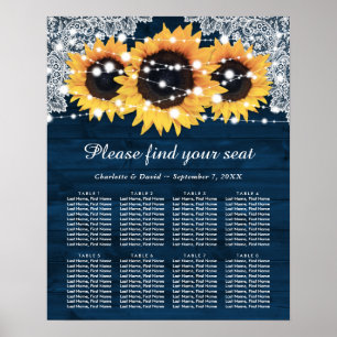 Affiche Mariage de tournesol bleu de la marine russe Graph