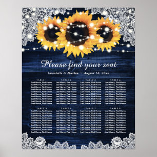 Affiche Mariage de tournesol bleu de la marine russe Graph