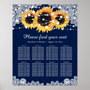 Affiche Mariage de tournesol bleu de la marine russe Graph