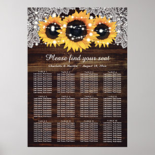 Affiche Mariage de tournesol rustique en bois Graphique 12