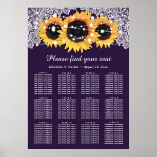 Affiche Mariage de tournesol violet rustique Graphique 12