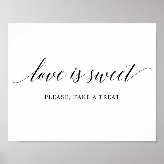 Affiche Mariage de typographie noire "TREAT" (Devant)