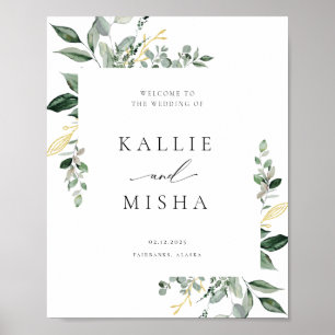 Affiche Mariage de verdure botanique naturelle