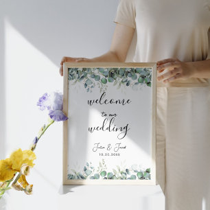 Affiche Mariage de verdure simple Eucalyptus Accueil