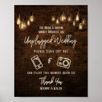 Mariage débranché en brique industrielle Edison
