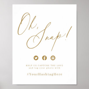 Affiche Mariage d'écriture moderne minimaliste or oh symbo
