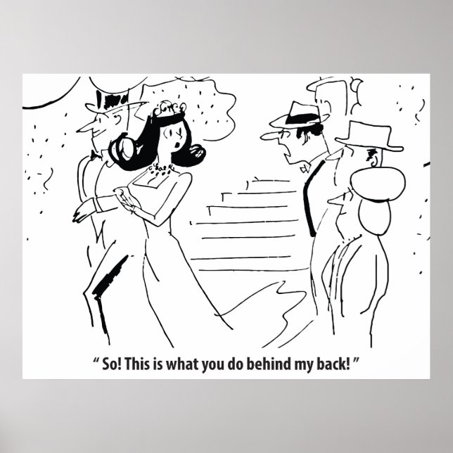 Affiche Mariage Derrière Son Dos, Humoristique (Devant)