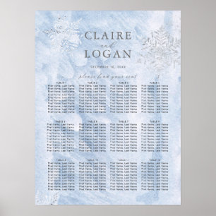 Affiche Mariage des flocons d'argent d'hiver congelés