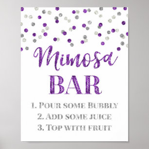 Affiche Mariage des signes Argent Confetti Mimosa Bar