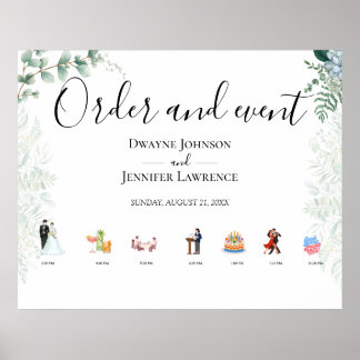 Affiche Mariage d'été Bohème Eucalyptus Verdure
