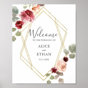 Affiche Mariage d'Eucalyptus aux fleurs de Bourgogne
